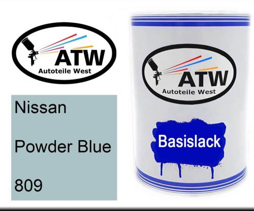 Nissan, Powder Blue, 809: 500ml Lackdose, von ATW Autoteile West.